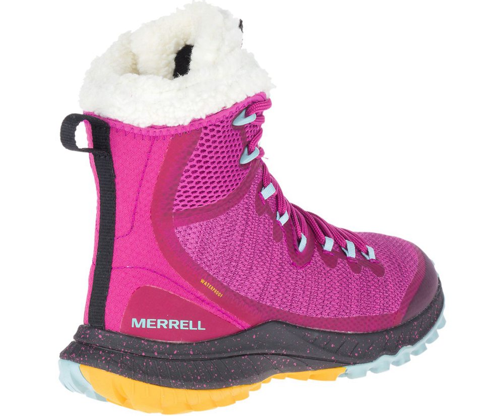 Kozaki Merrell Damskie Różowe - Bravada Knit Polar Waterproof - 653794-EUW